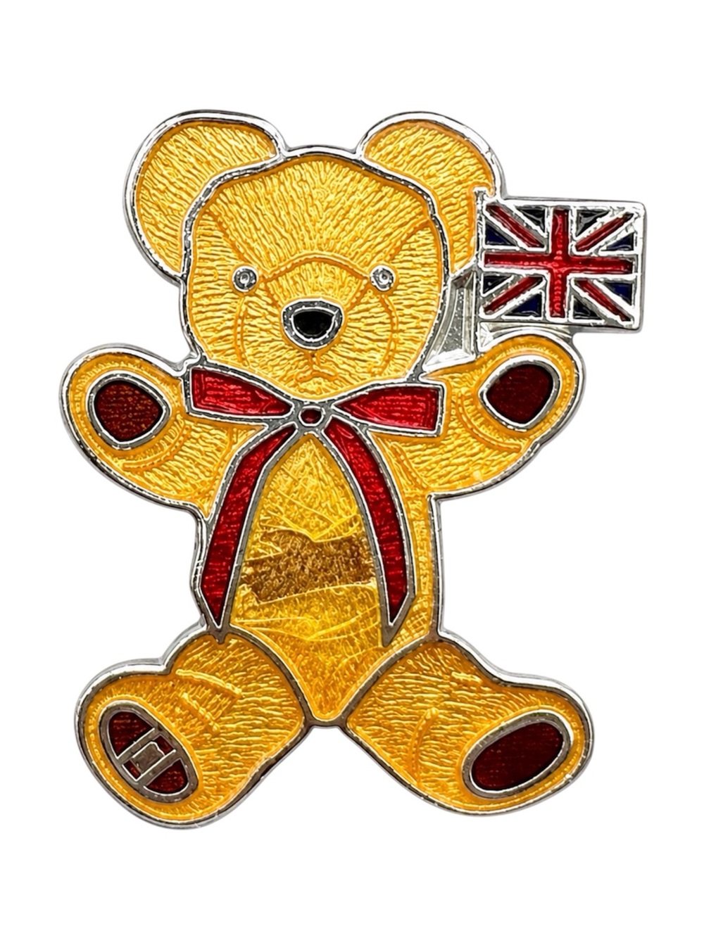 VINTAGE MERRYTHOUGHT LIMITED TEDDY BEAR WITH FLAG BROOCH PIN *PLEASE READ!*